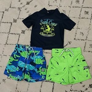 Oshkosh B'Gosh Boys Swim Trunks & Rash Guard Lot